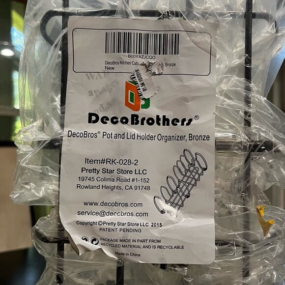 NEW Deco Brothers Pan Lid Tiered Shelf Organizer Countertop Cabinet Bronze NIP - Picture 4 of 11